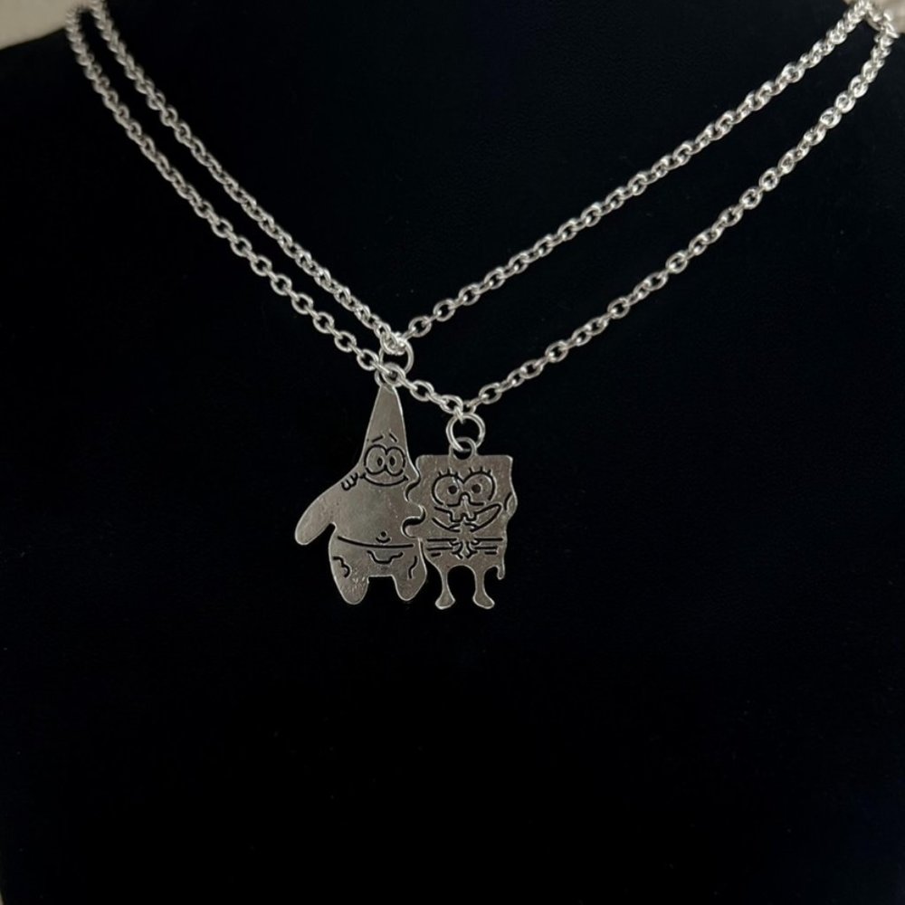 Spongebob and Patrick star necklace
